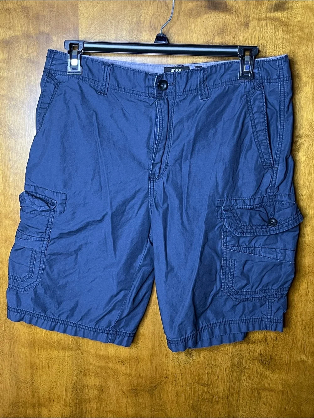 Union Men’s Navy Blue Cargo Shorts Size 34 Outdoor Utility Casual